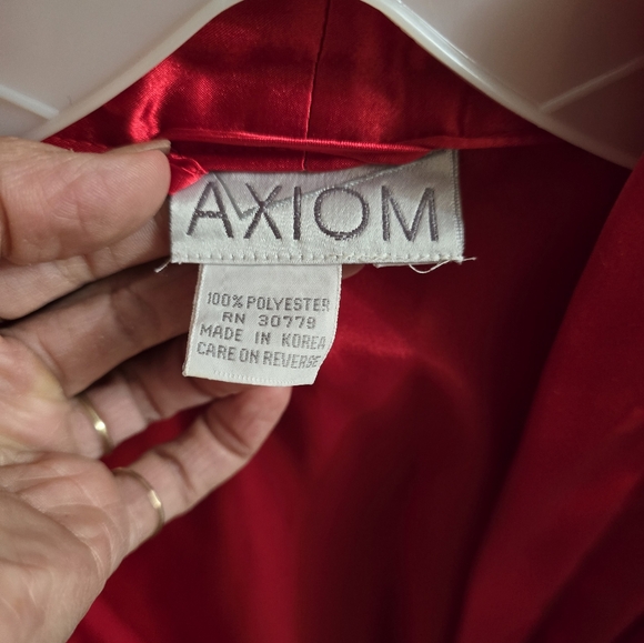 Red satin look nightgown and half robe. - Picture 8 of 9